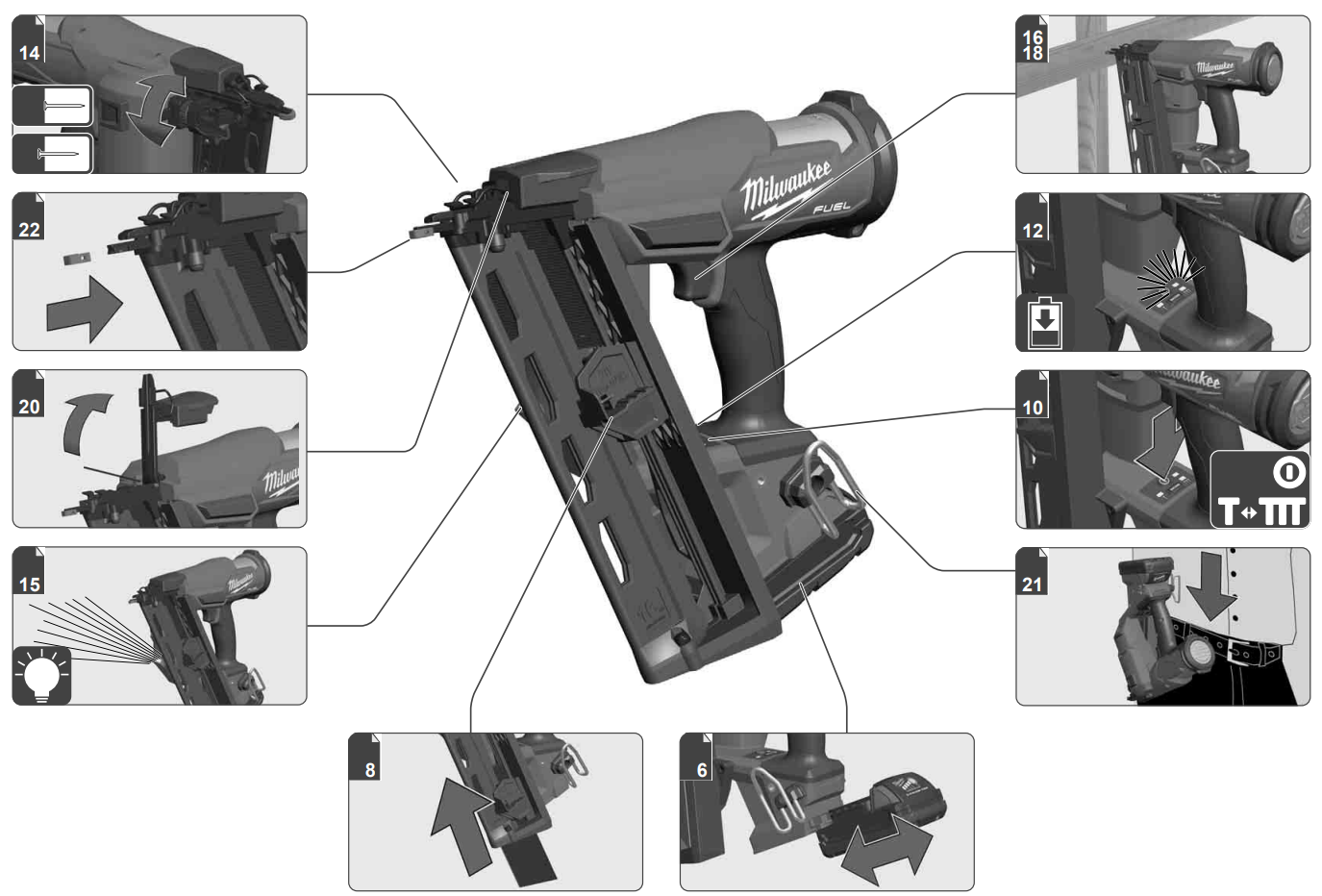 Milwaukee M18FN16GA 18V Cordless Nail Gun Instruction Manual