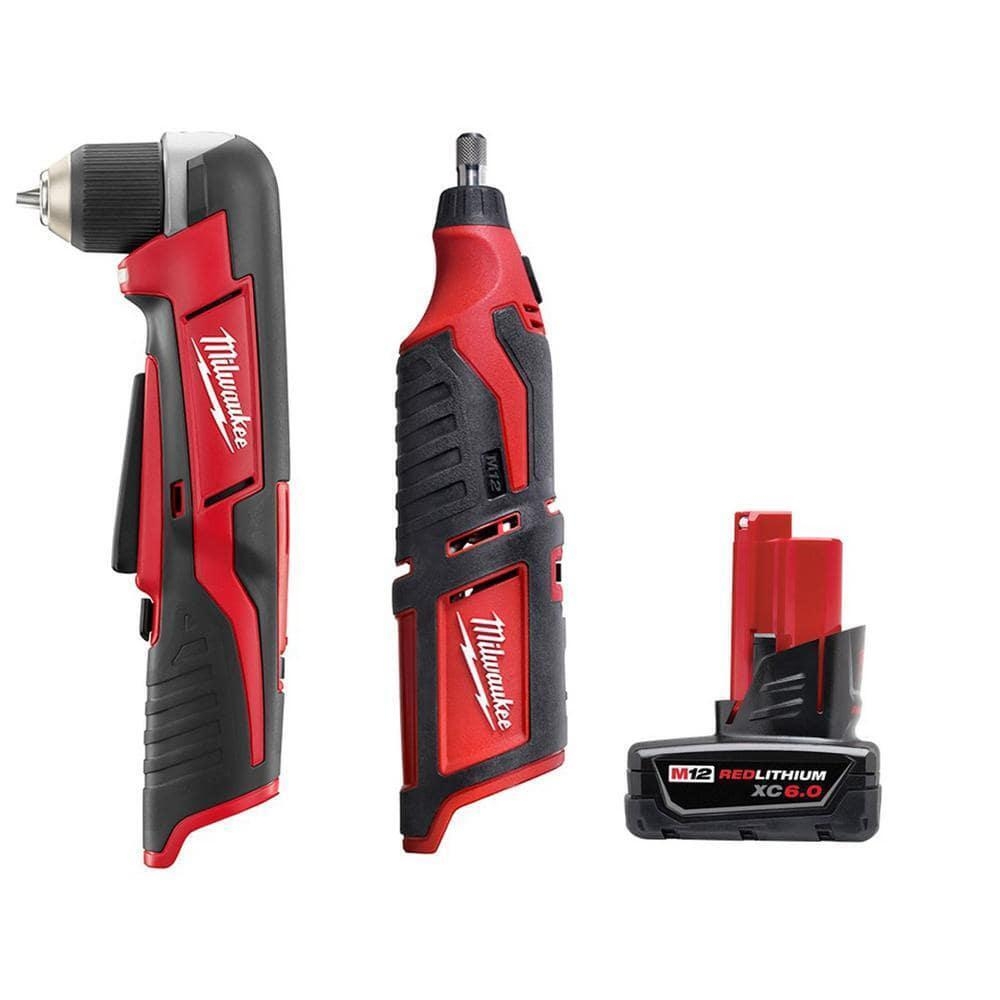 Milwaukee Right Angle Drill Rotary Tool 3 8 12V Li Ion Cordless 6Ah Battery EBay