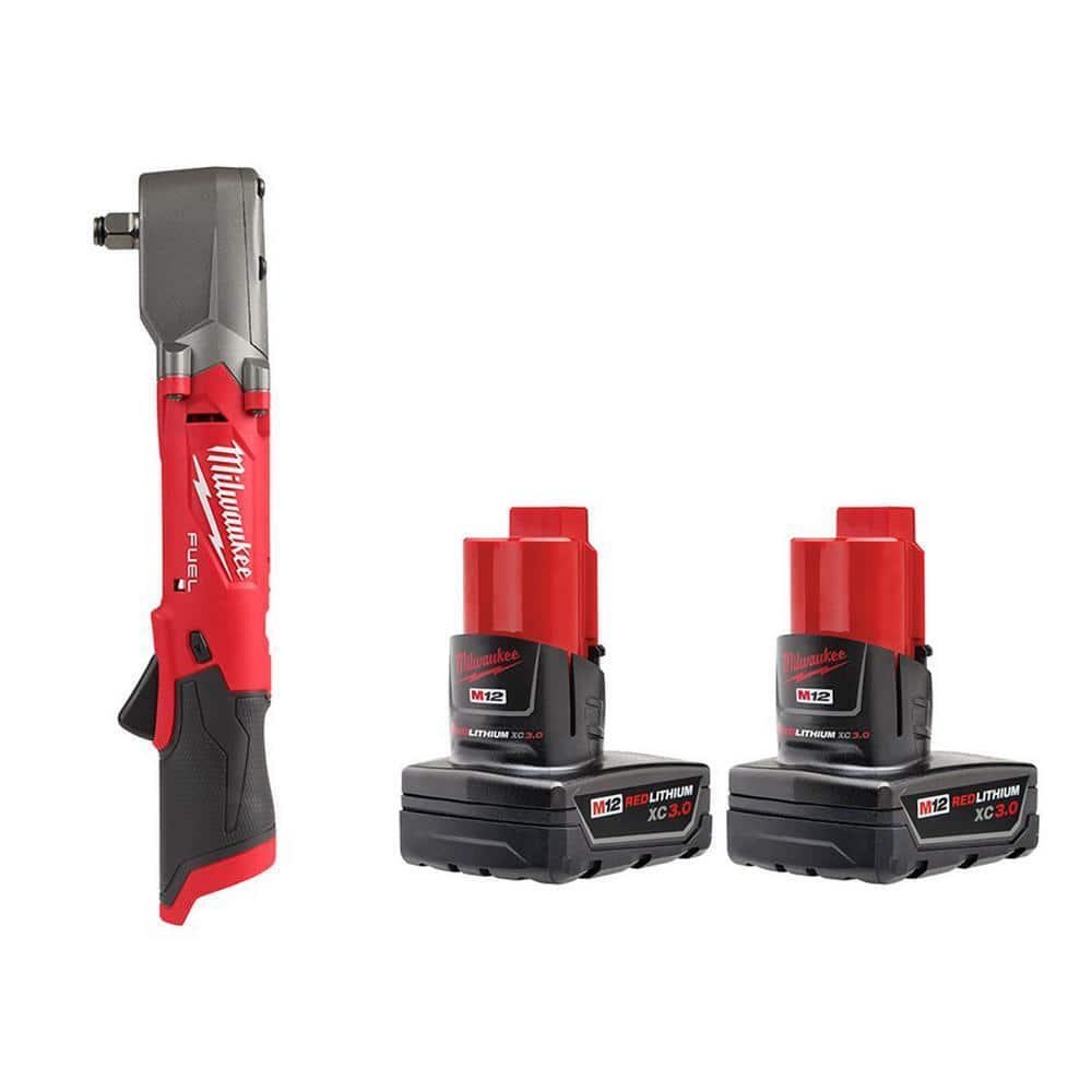Milwaukee Right Angle Impact Wrench 1 2 12V Li Ion Cordless W Battery 2 Pack EBay