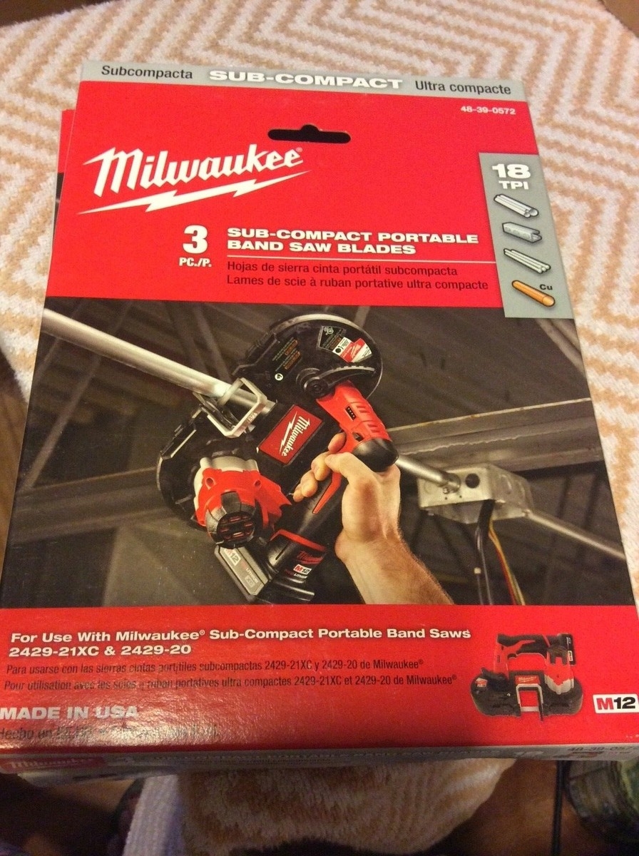 Milwaukee Sub Compact Portable Band Saw Blades 3 Pc 48 39 0572 EBay