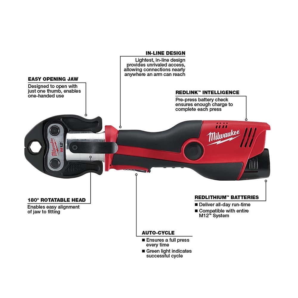 Milwaukee Tool 1 2 To 1 1 4 Capacity Cordless Press Tool MSC Direct