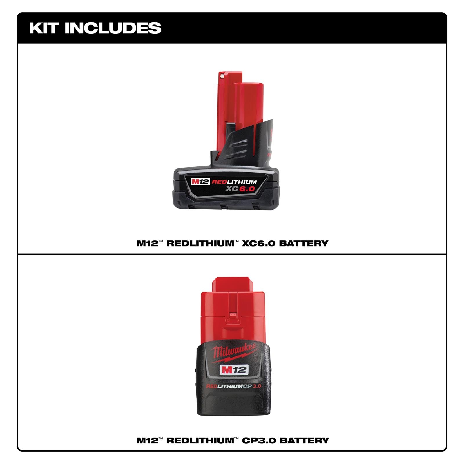 Milwaukee Tool 2022 M12 B2 Milwaukee M12 REDLITHIUM Battery Kits Summit Racing