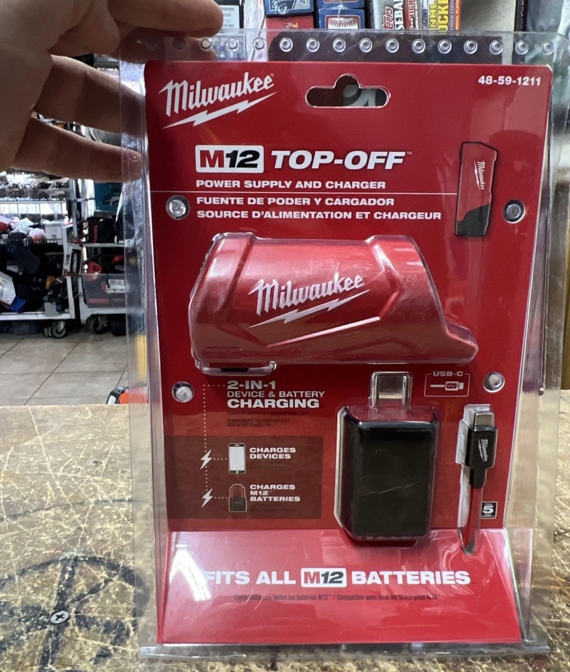 Milwaukee TOP OFF M12 TOP OFF Power Supply Charger Battery Type 48 59 1211