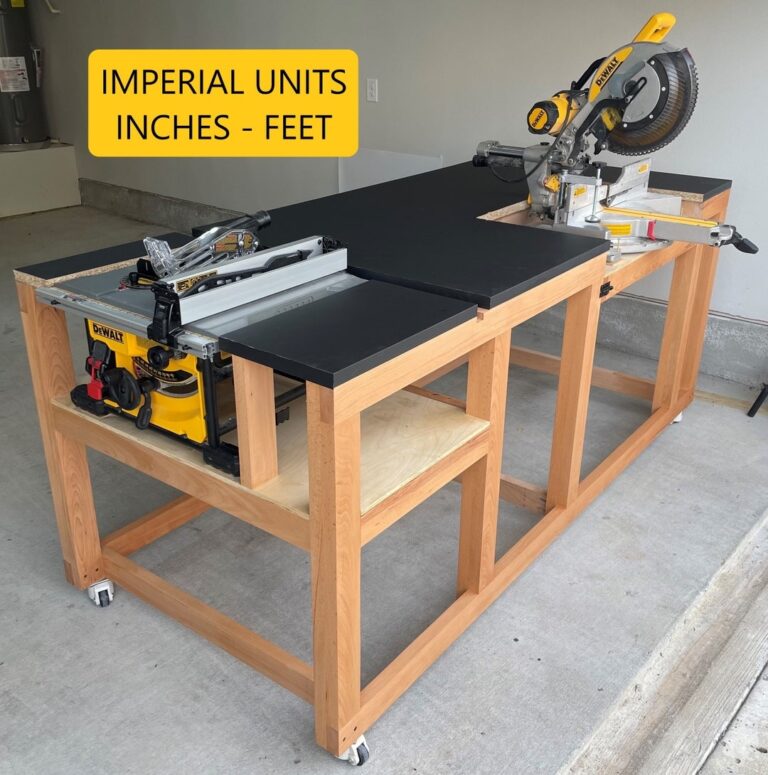 Mobile Miter table Saw Workbench Plans 3 in 1 Design PDF Download Etsy