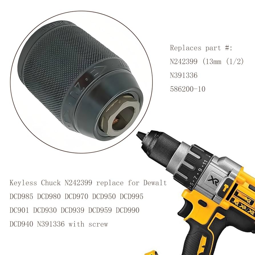 N242399 N391336 Keyless Chuck Replace For Dewalt DCD985 DCD980 DCD970 DCD950 DCD995 DC901 DCD930 DCD939 DCD959 DCD990 DCD940 DCD997P2BT With Screw Amazon