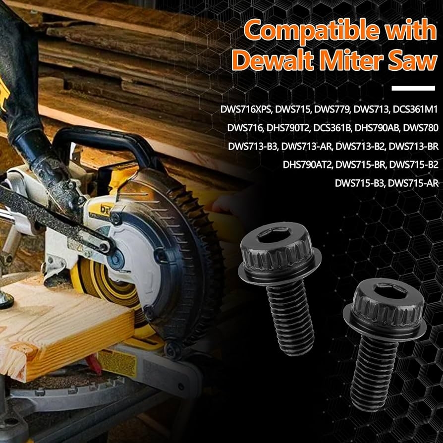 N600011 Miter Saw Blade Bolt For DeWalt Replacement DeWalt Miter Saw DWS713 DWS715 DWS716 DWS716XPS DWS779 DWS780 DCS361M1 DCS361B DHS790T2 DHS790AB DWS713 B2 DWS713 B3 DWS713 AR DHS790AT2 2 Pack Amazon