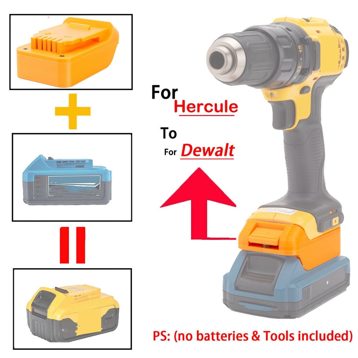 New Adapter For Hercules 20V Li ion Battery To For Dewalt 20V Cordless Tools US EBay