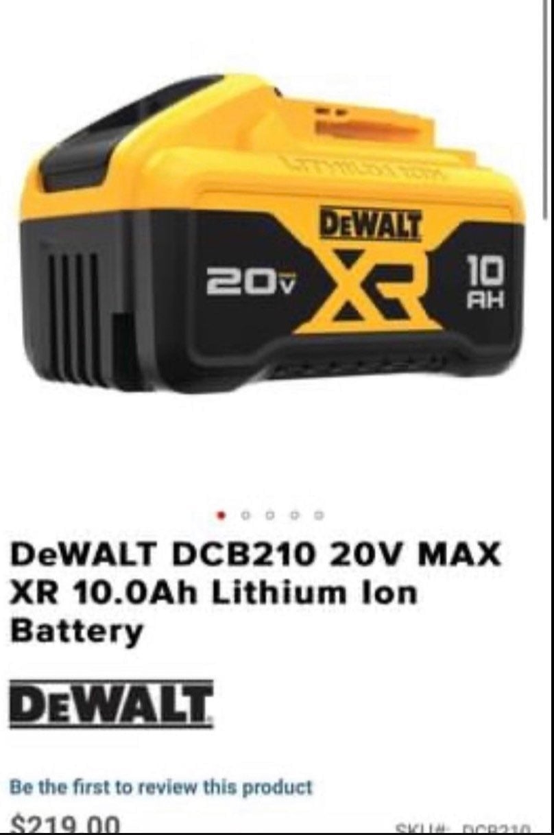 dewalt 10 amp battery