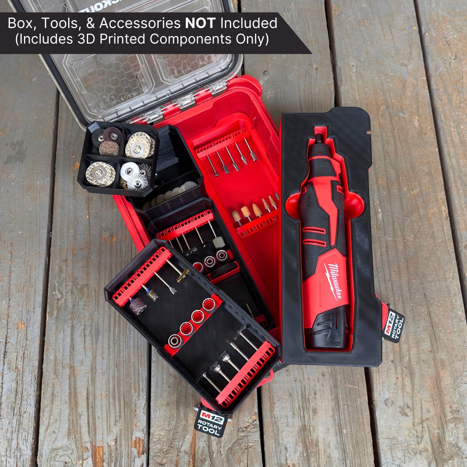 NEW M12 Brushless Rotary Tool Ultimate Organization Inserts Kit Milwaukee PACKOUT Box Etsy