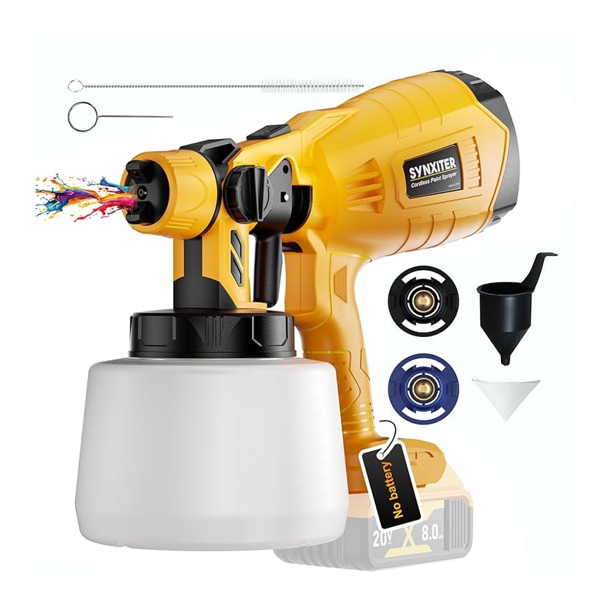 Paint Sprayer For Dewalt Battery 20V MAX HVLP Paint Gun With Brushless Motor And Copper Nozzle Easy To Clean Cordless Paint Sprayer For Home Interior And Exterior House Painting No Battery Amazon