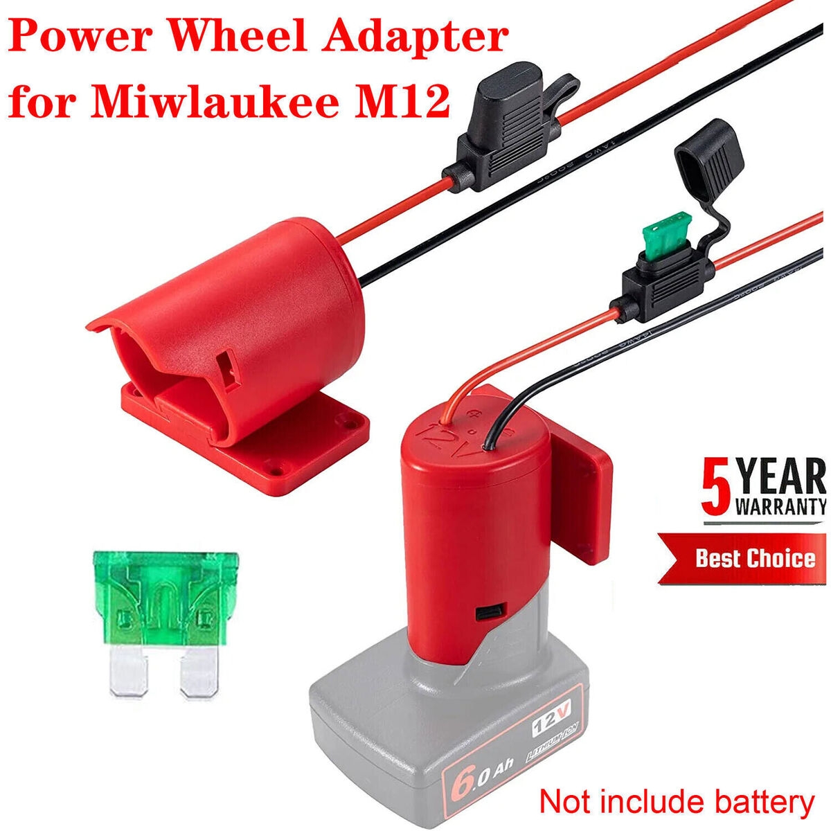 Power Wheel Adapter For Milwaukee 12V Battery With Fuse DIY USB Power Source EBay