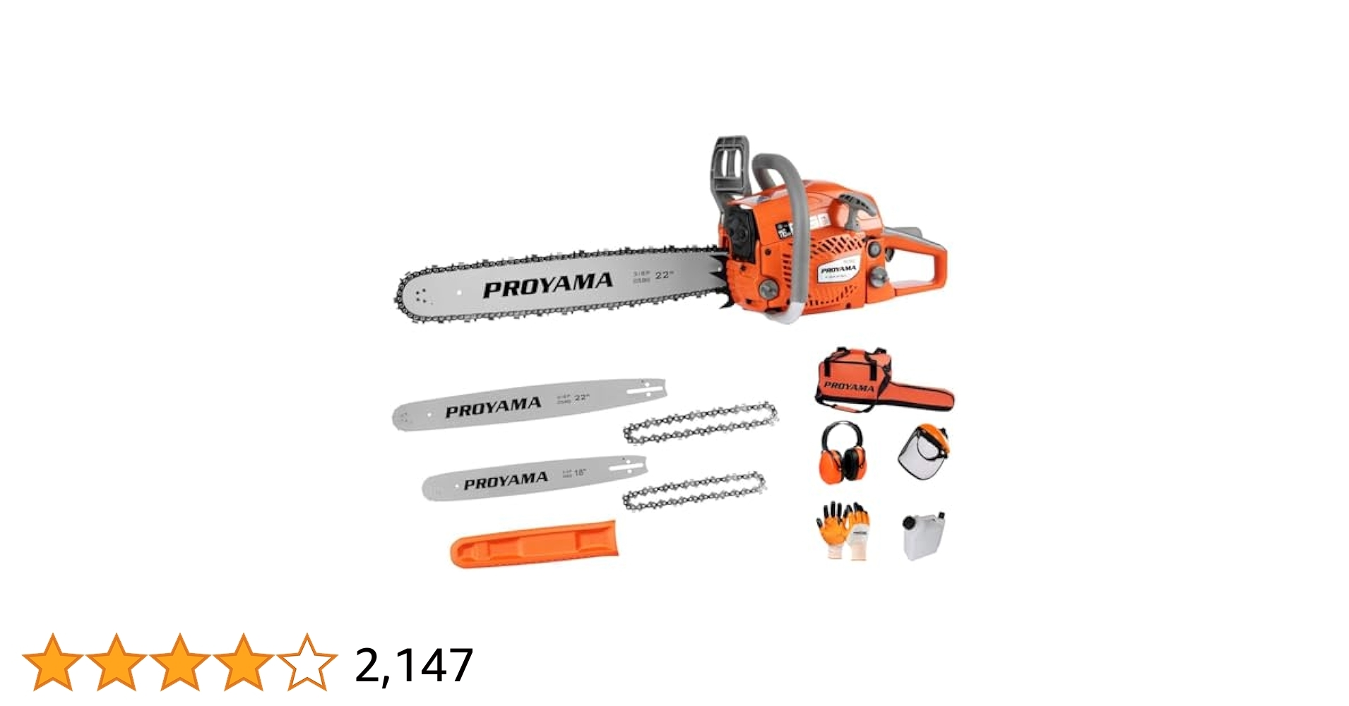 PROYAMA 62CC 2 Cycle Gas Powered Chainsaw 22 Inch 18 Inch Handheld Cordless Petrol Chain Saw For Tree Wood Cutting Amazon ca Patio Lawn Garden