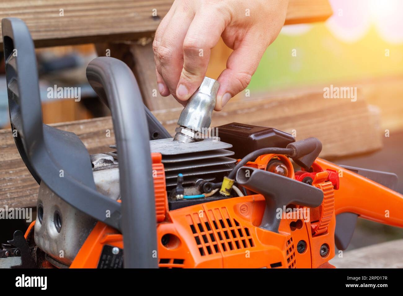 putti g on husqvarna chainsaw spark arrester