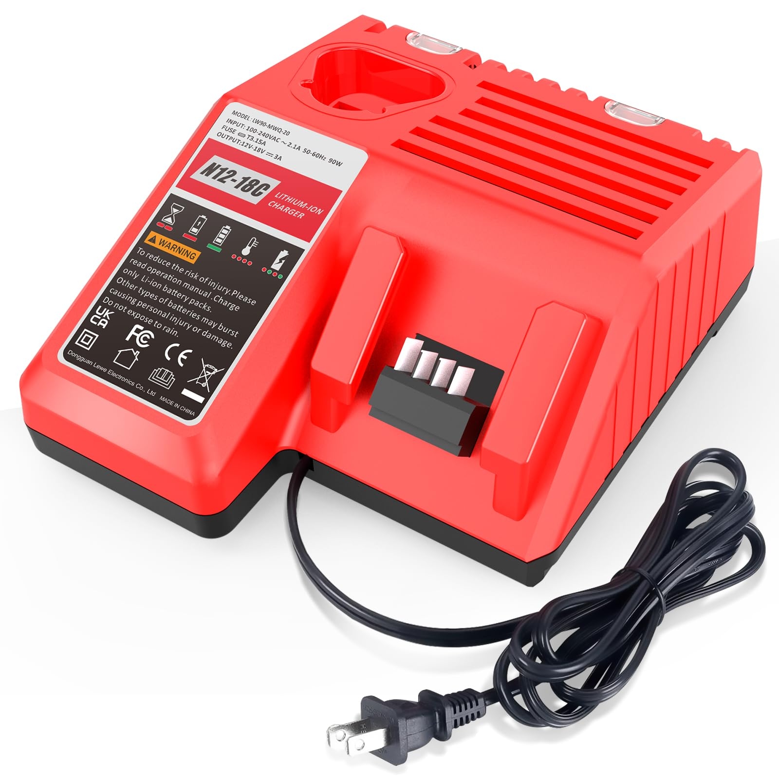Replacement Rapid Charger For Milwaukee M12 And M18 Charger For 48 59 1812 M14 XC Lithium Ion Battery 48 11 2420 48 11 2440 48 11 1815 48 11 1820 48 11 1840 48 11 1850 48 11 2401 48 11 1890 Amazon