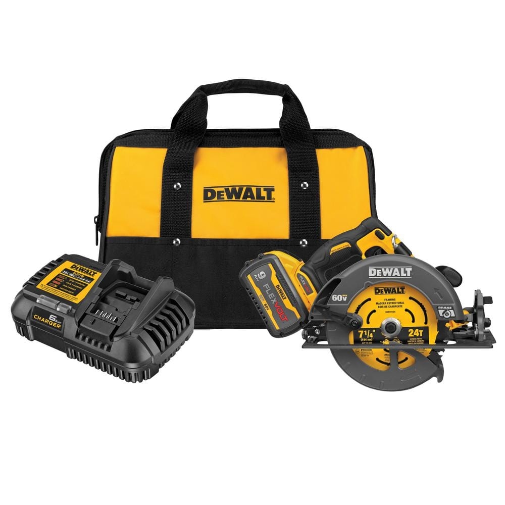 Reviews For DEWALT FLEXVOLT 60V MAX Cordless Brushless 7 1 4 In Sidewinder Style Circular Saw With Brake With 1 FLEXVOLT 9 0Ah Battery Pg 1 The Home Depot