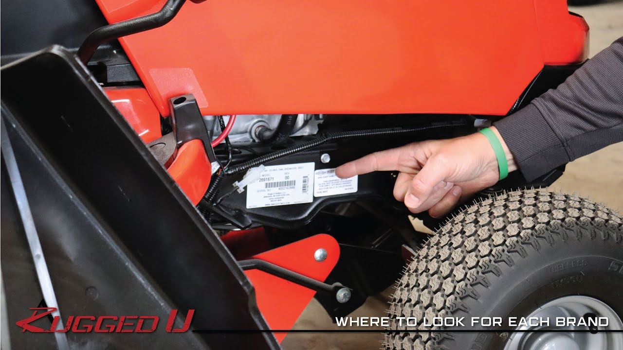 RUGGED U How To Find Your Riding Or Zero turn Mower Serial Number For Motor Parts Or Registration YouTube