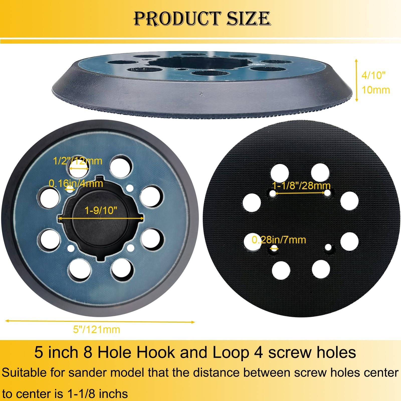 Sander Pad For Dewalt Sander 5 8 Hole Hook And Loop Orbital Sander Pad Replacement For