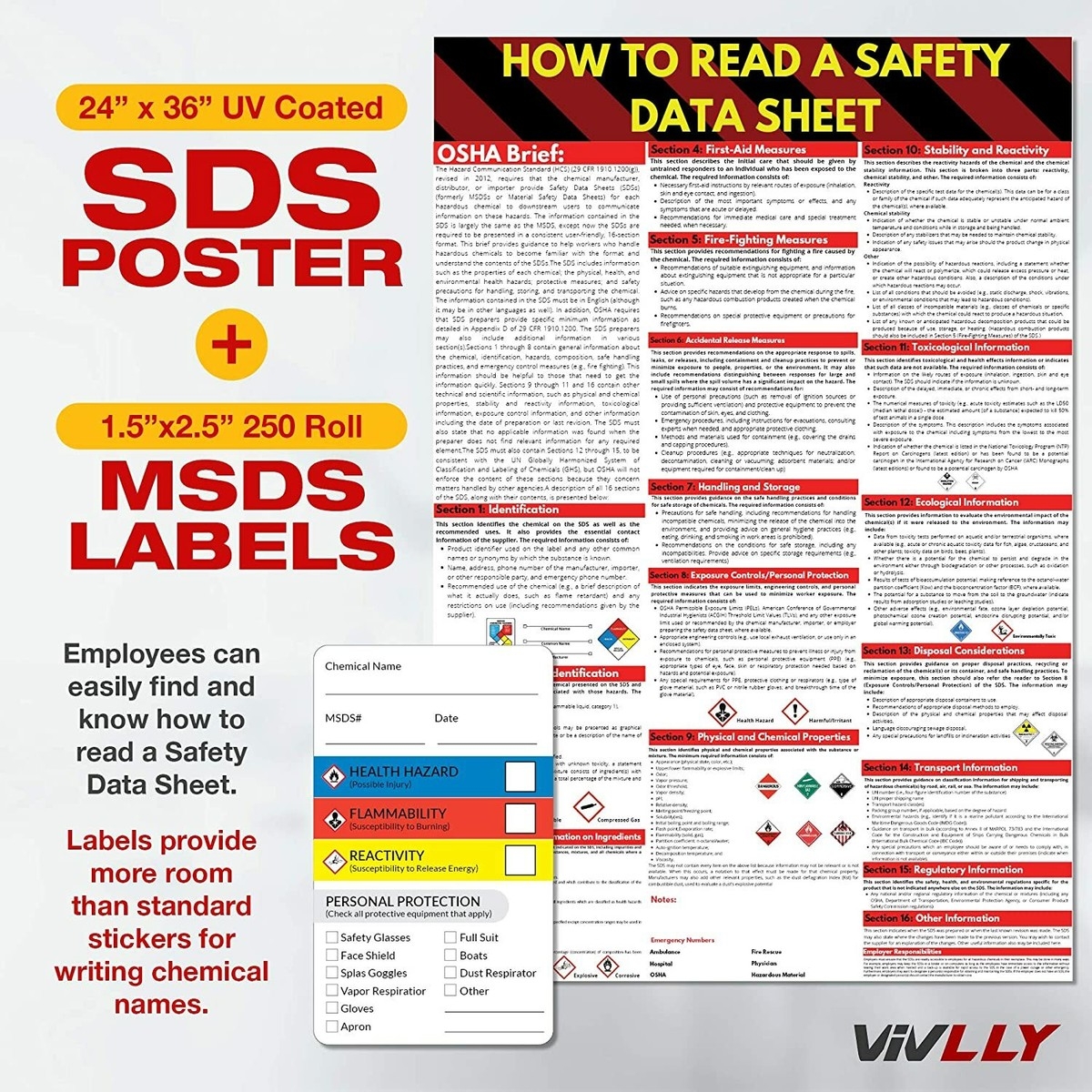 SDS Wall Station Material Safety Data Sheet Binder With Display Sign 