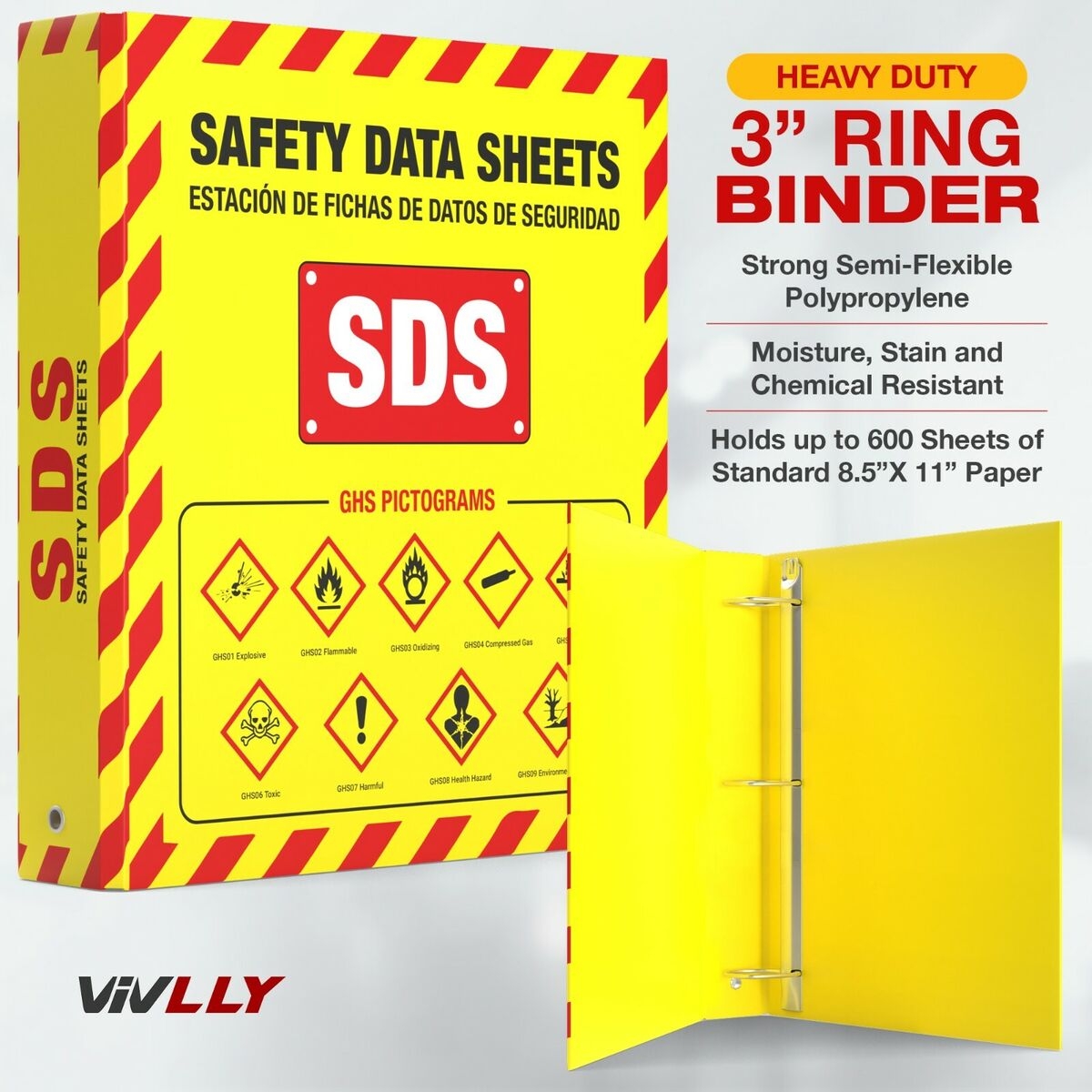 SDS Wall Station Material Safety Data Sheet Binder With Display Sign 