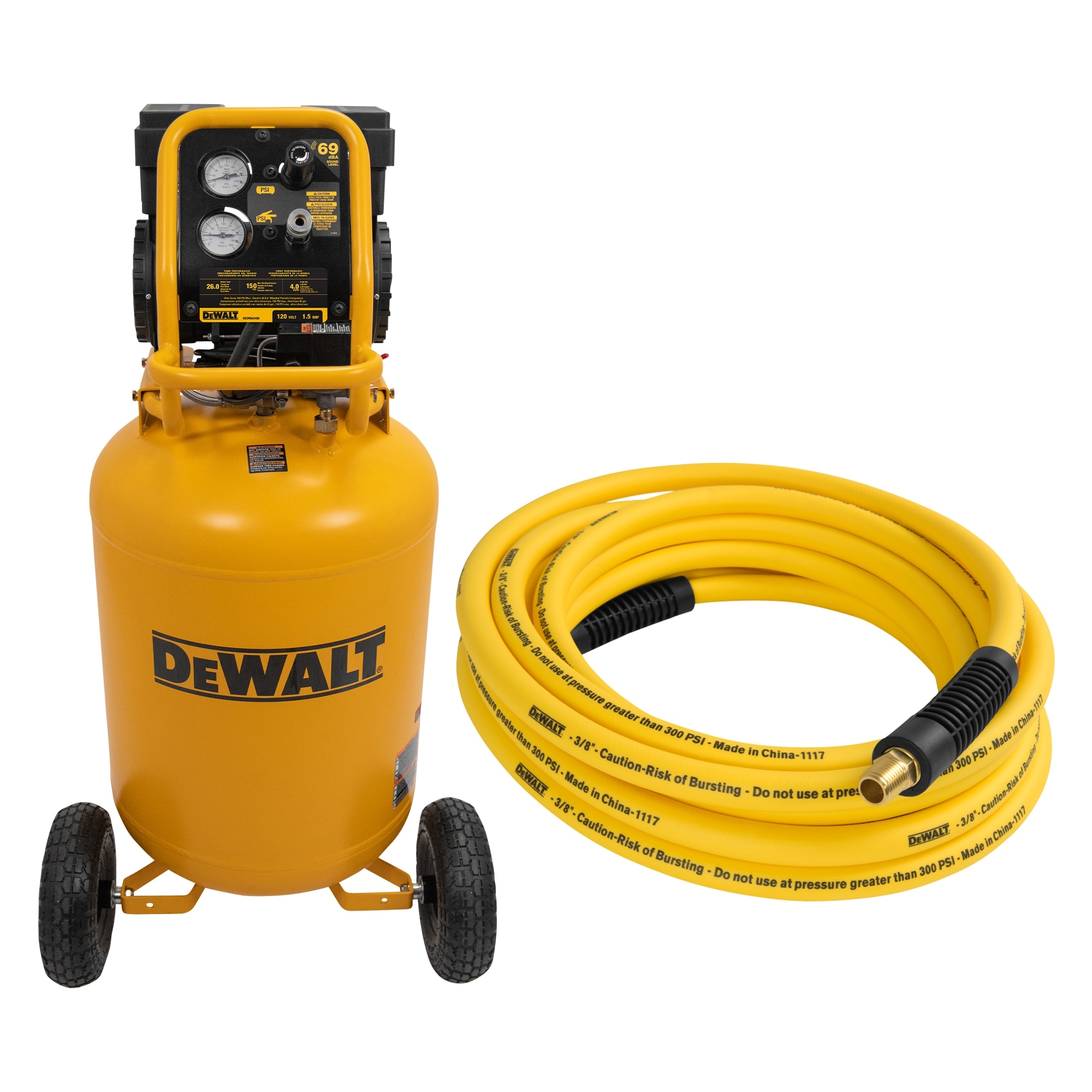 Shop DEWALT 26 Gallon Vertical Air Compressor And 3 8 in Kink Free 