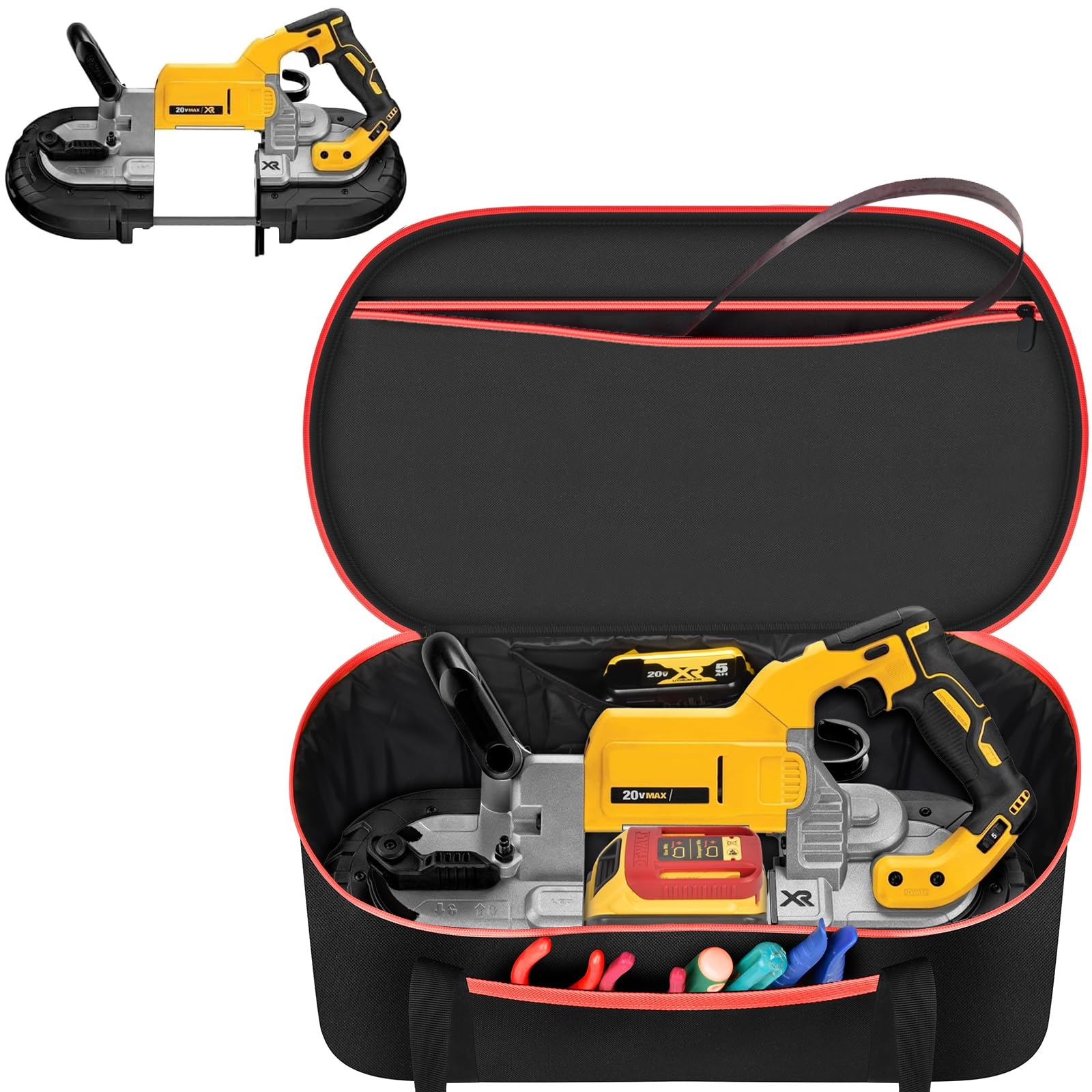 Steadtep Band Saw Bag Compatible With DEWALT for Milwaukee Portable BandSaw Blade Storage Holder Case For Cordless Bare Tool Sets Batteries Battery Chargers Box Only Red Amazon