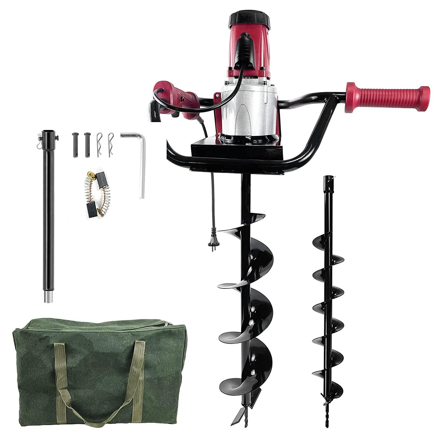 Trencher Digger Machine Electric Post Hole Digger 1500W With 4 inch Auger Bit Earth Auger Post Hole Digger Electric For Post Holes Earth Digger Planting Dewalt Drill