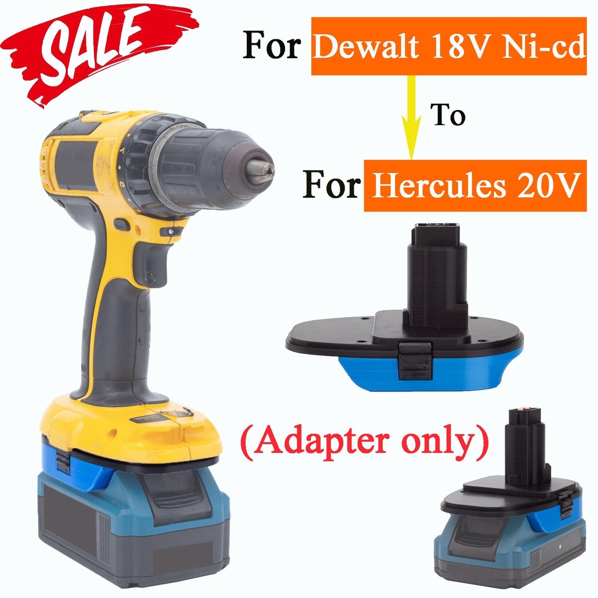 Upgraded Adapter Fits Hercules 20V Battery To For Dewalt 18V Ni cd Cordless Tool EBay