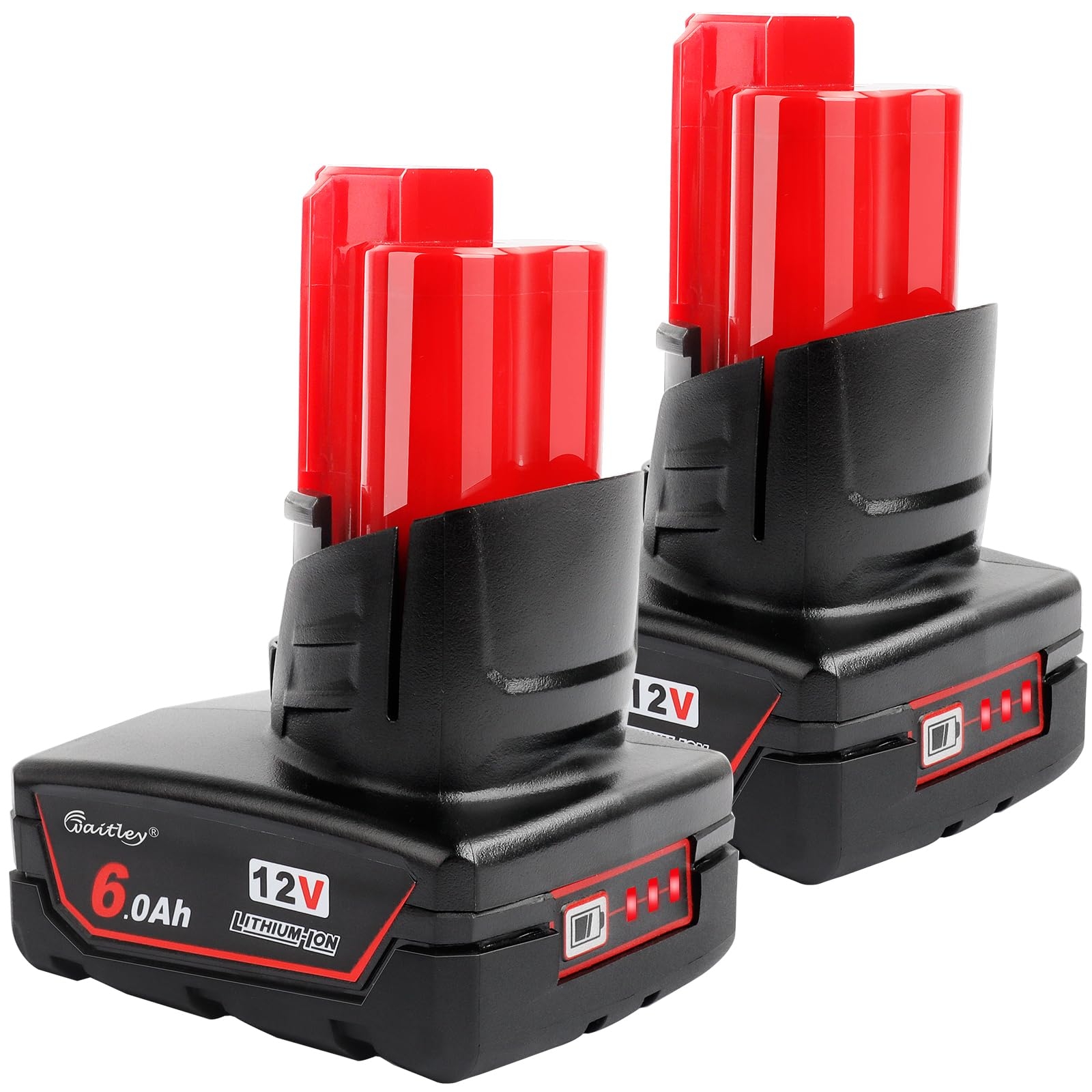 Waitley 2 Pack 12V 6A Replacement Battery Compatible With Milwaukee 6 0Ah Power Tools Amazon