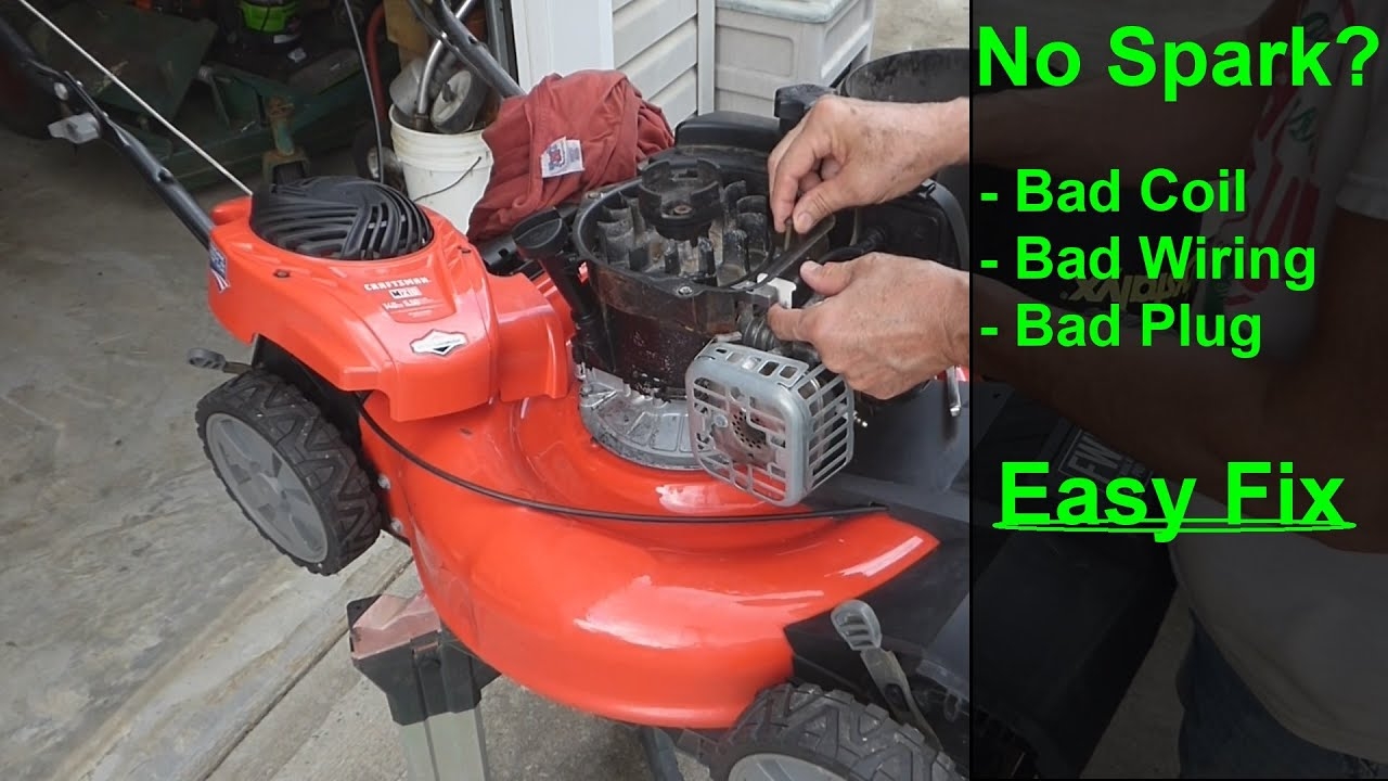 Walk Behind Lawn Mower Won t Start No Spark Coil Test Fix YouTube