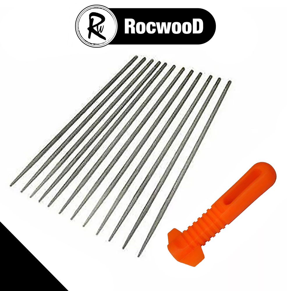 12 X 4 8MM Chainsaw Saw Chain Files Handle For Husqvarna 435 435E 440E 15 EBay