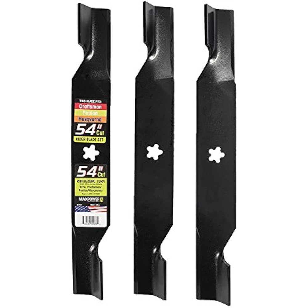 3 Set Riding Mower Blades 54 Deck Poulan Pro Craftsman Husqvarna Z254 Zero Turn EBay
