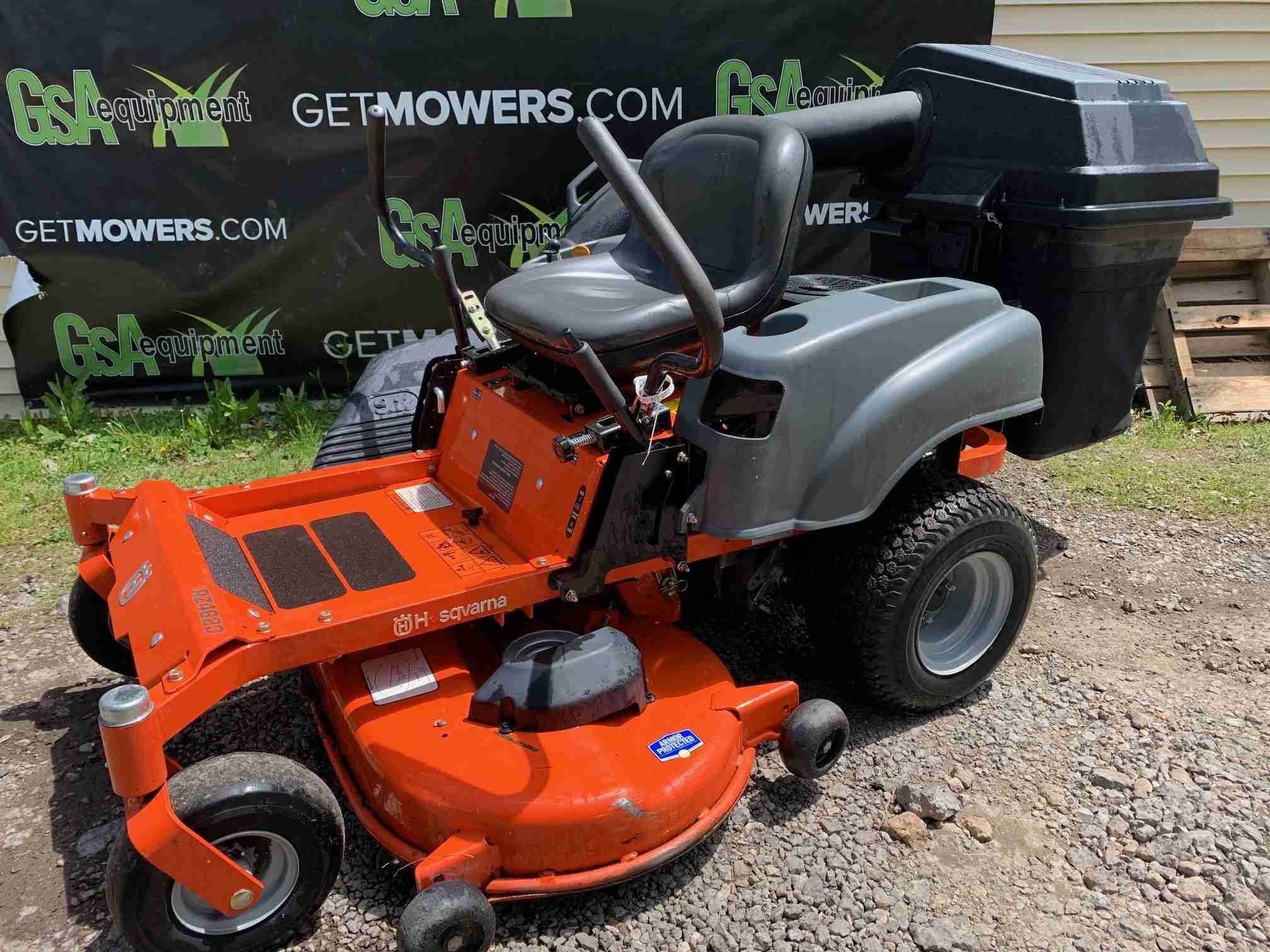 46IN HUSQVARNA RZ 4623 ZERO TURN MOWER W BAGGER LOW HOUR 56 A MONTH Lawn Mowers For Sale Mower Repair Services GSA Equipment