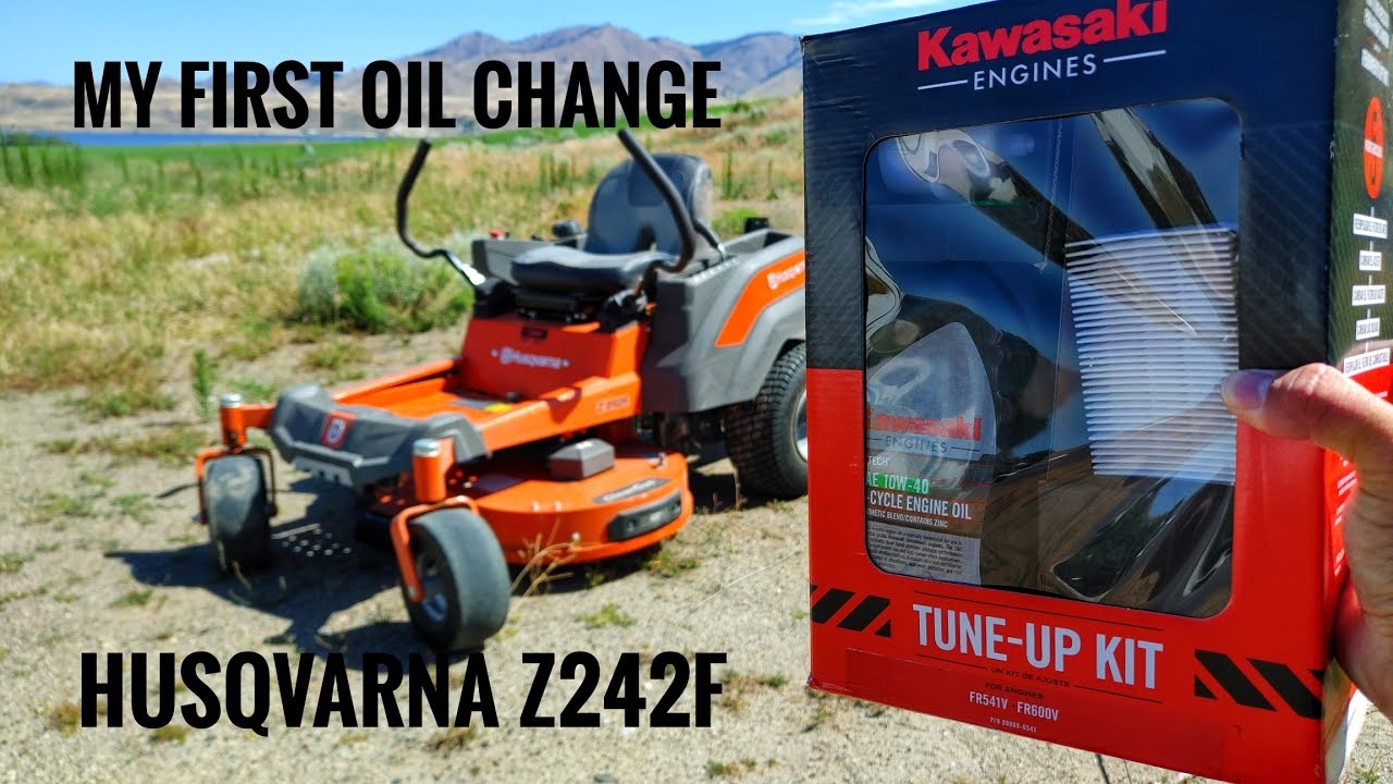 Changing The Oil Filters Spark Plugs On My Husqvarna Z242F Zero Turn Mower First Time 2022 YouTube