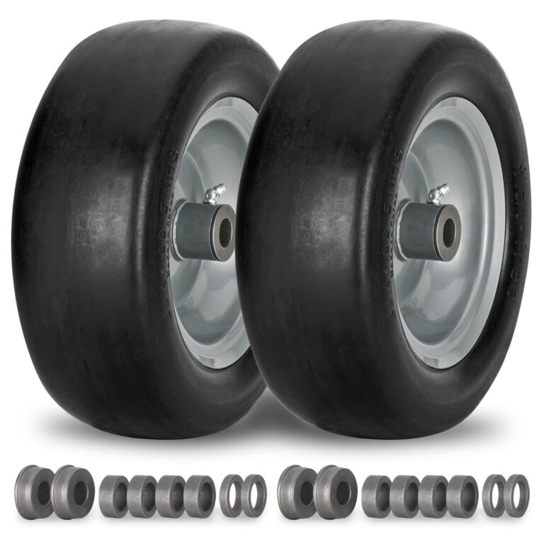 Husqvarna Lawn Mower Parts 2 Pack 11x4 00 5 Flat Free Lawn Mower Tires Solid Polyurethane Wheels With Universal Adapter Kit Lawnmower Tires