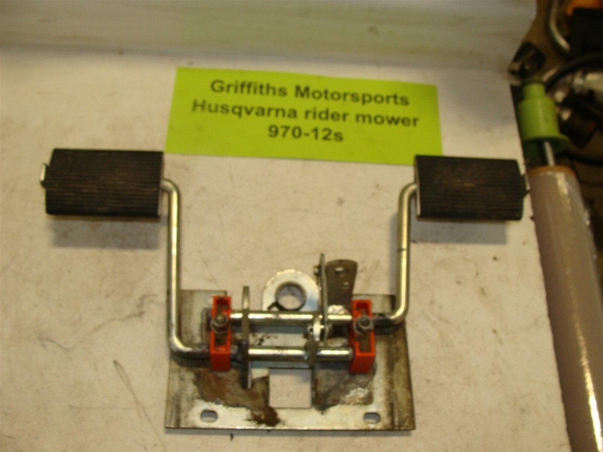 HUSQVARNA Rider Lawn Mower 970 12s Brake Clutch Foot Control Pedals Plate Oem EBay