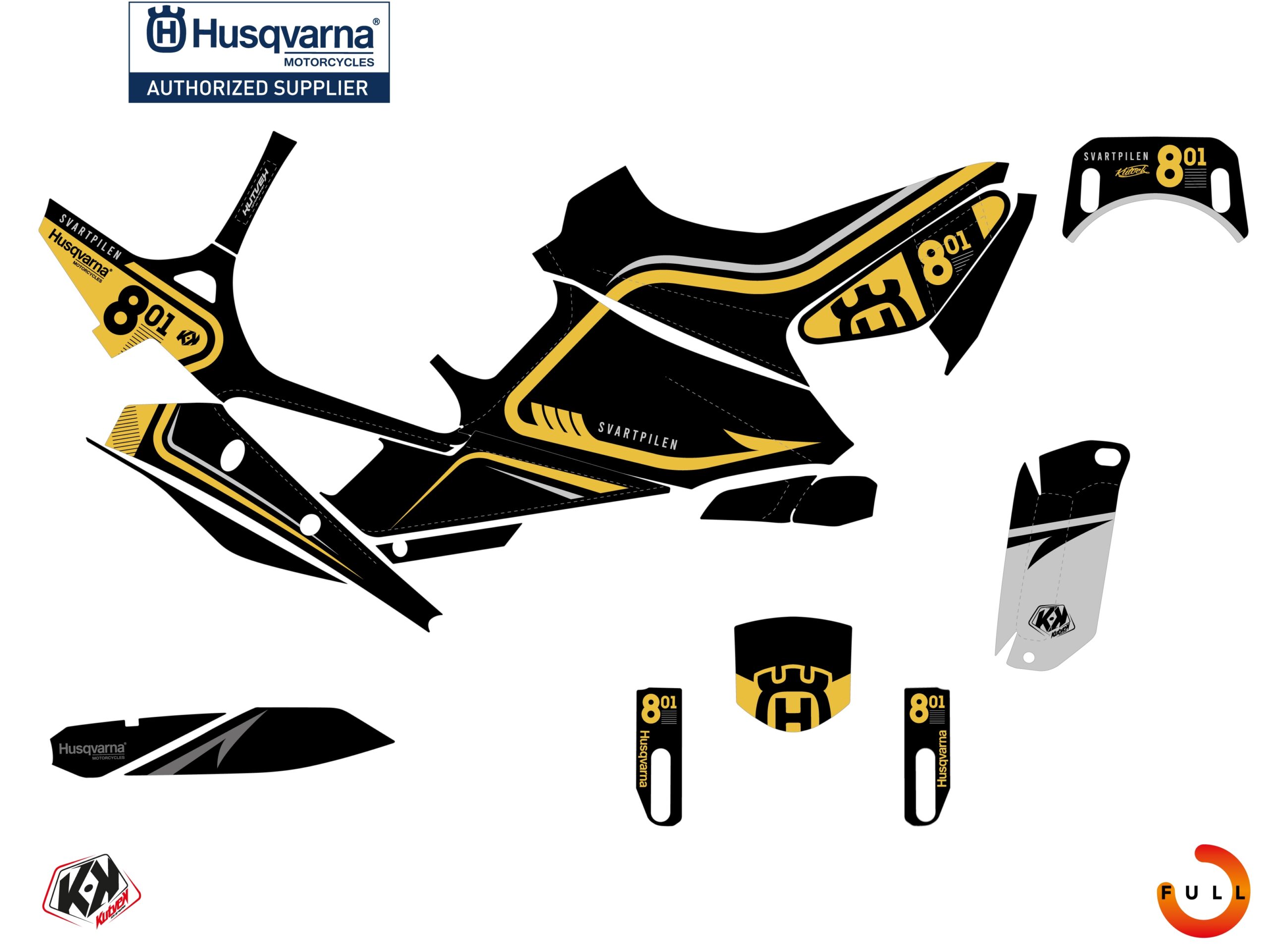 Husqvarna Street Bike Arrow Serie Graphic Kit Gold Kutvek