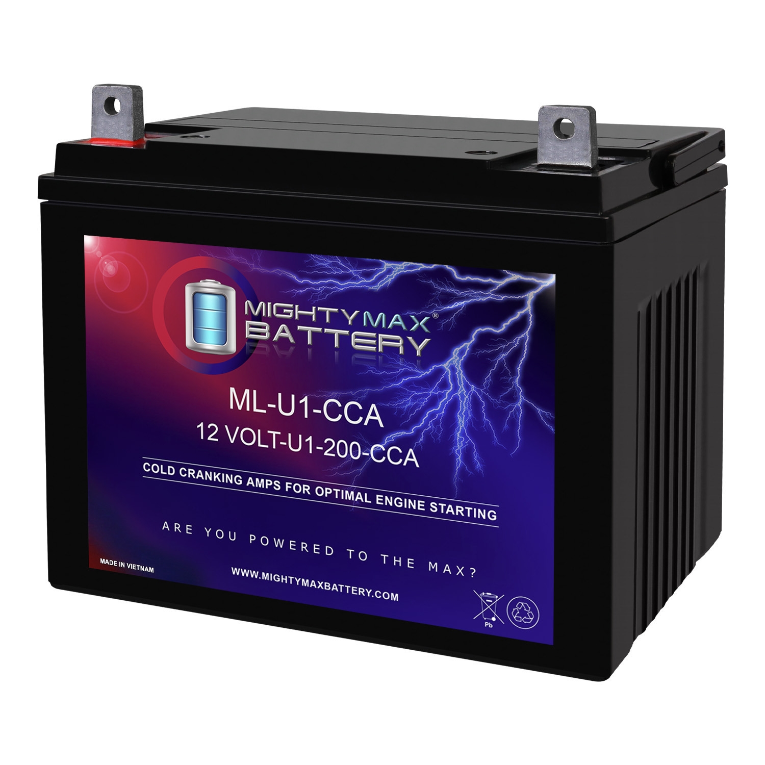 ML U1 12V 200CCA Battery For Husqvarna IZ5225TXP Zero Turn Lawn Mower MightyMaxBattery