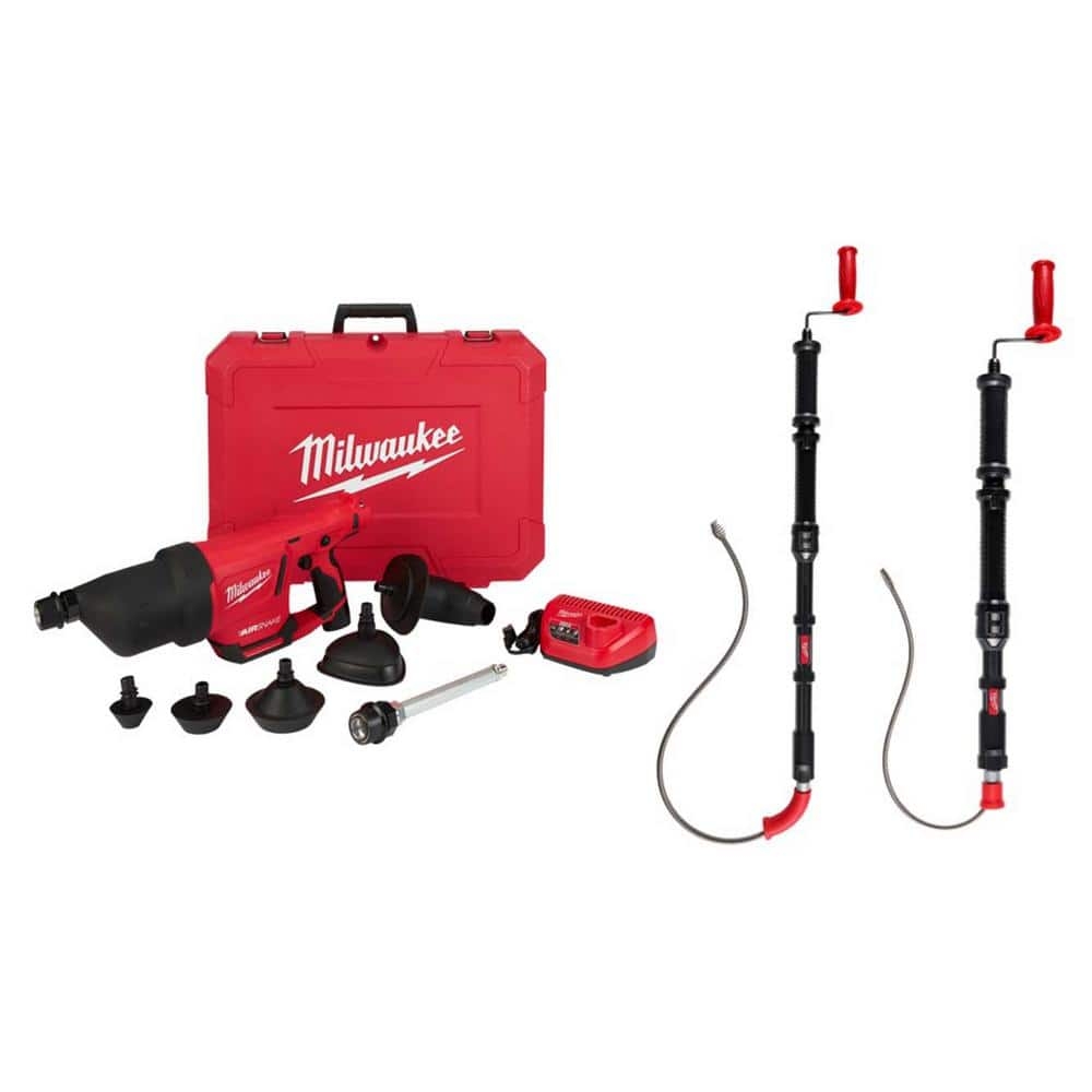Reviews For Milwaukee M12 12 Volt Lithium Ion Cordless Drain Cleaning Airsnake Air Gun Kit 6 Ft Toilet Auger And 4 Ft Urinal Auger Pg 5 The Home Depot